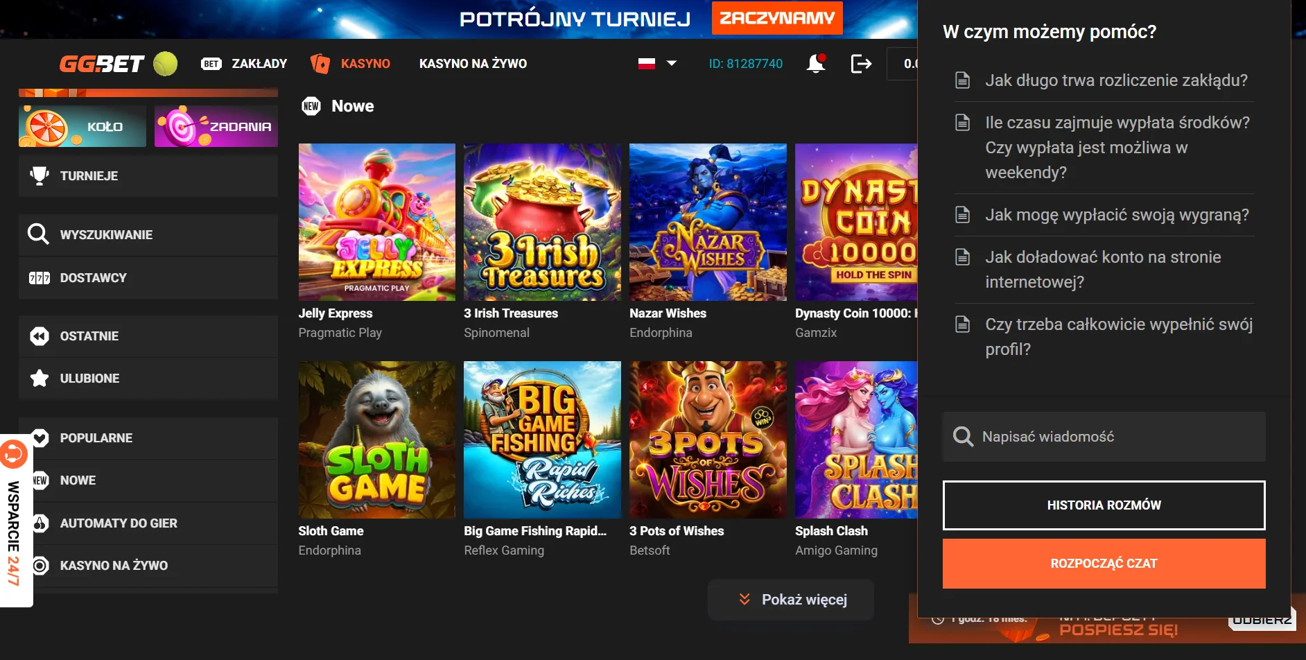 Obsługa klienta i odpowiedzialna gra w GG Bet Casino przez live chat Obsługa klienta i odpowiedzialna gra w GG Bet Casino